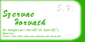 szervac horvath business card